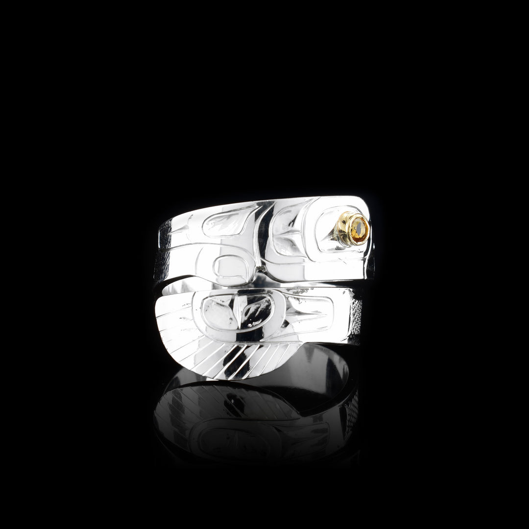 Wrapped Sterling Silver Eagle Ring with Citrine - Artina's Jewellery