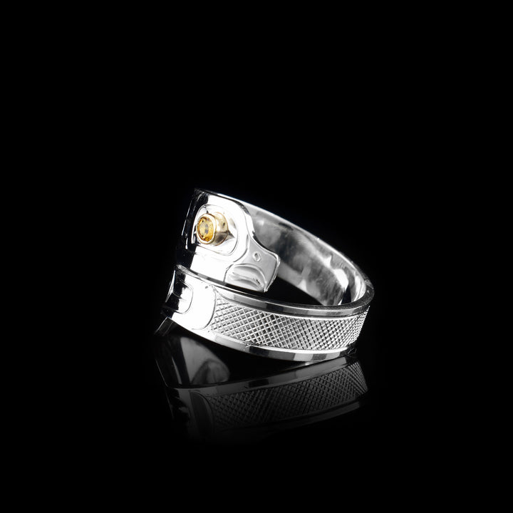 Wrapped Sterling Silver Eagle Ring with Citrine - Artina's Jewellery