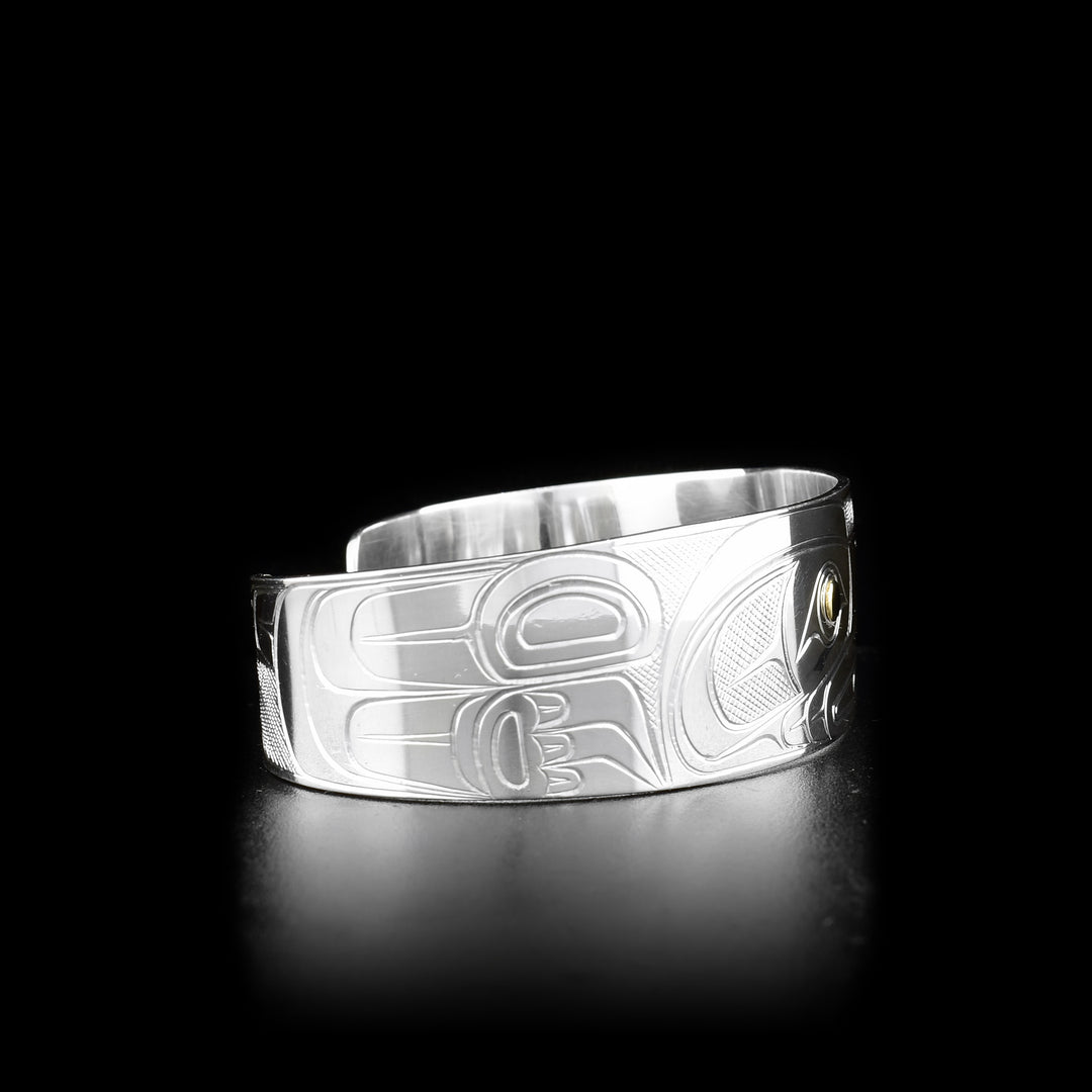 3/4" Raven and Orca Silver and Gold Bracelet - Artina's Jewellery