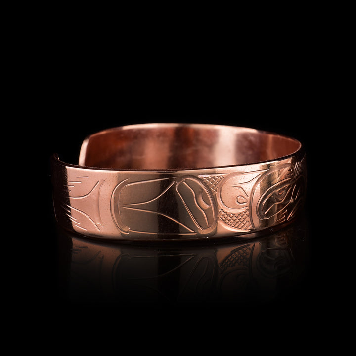 Copper 1/2" Eagle and Orca Bracelet Cuff - Artina's Jewellery