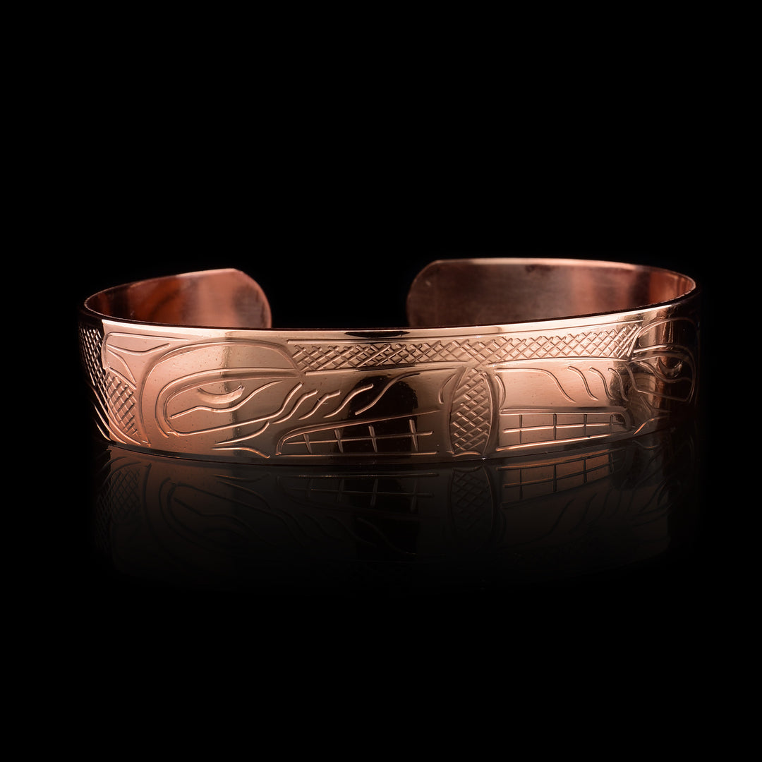 Copper 1/2" Double Wolf Bracelet Cuff - Artina's Jewellery