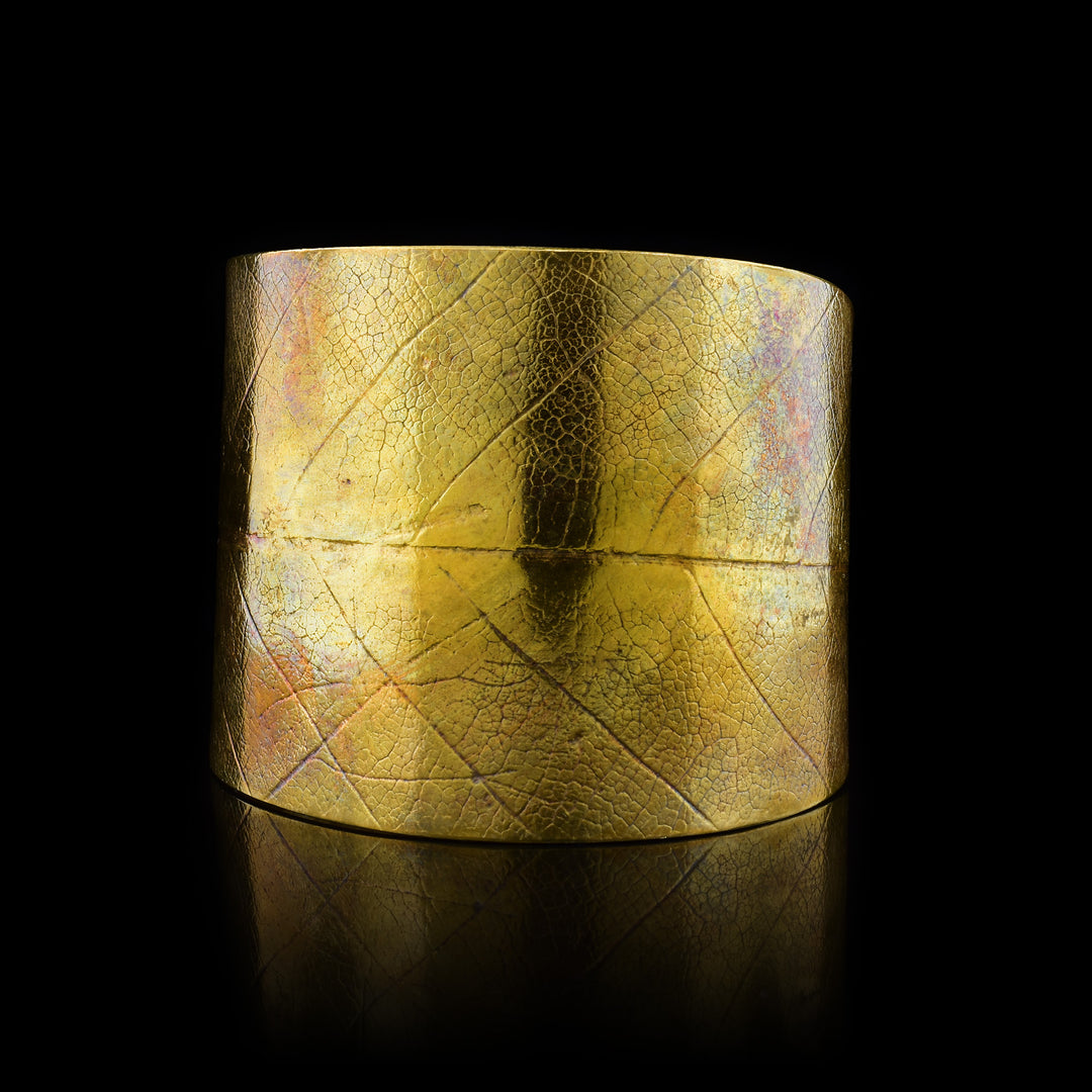 Large 2" Leaf Bronze Cuff Bracelet - Artina's Jewellery