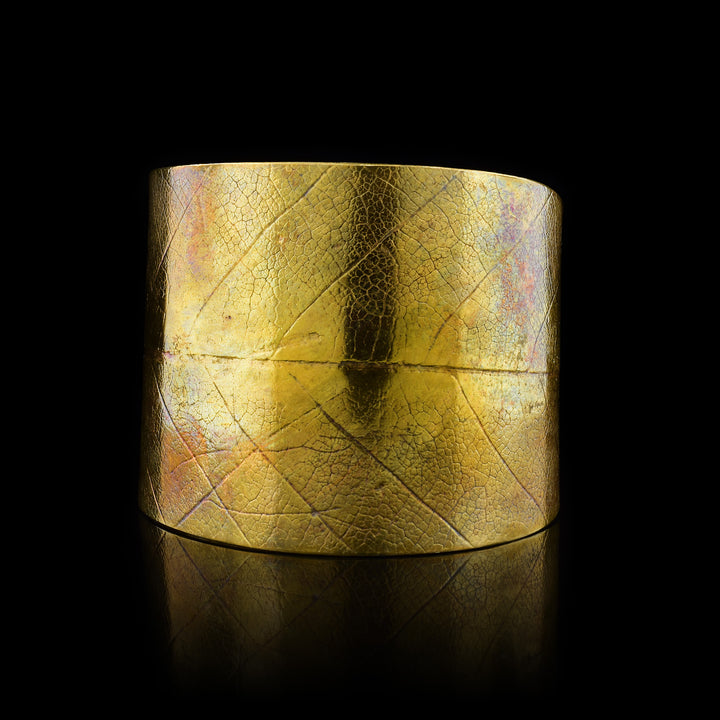 Large 2" Leaf Bronze Cuff Bracelet - Artina's Jewellery