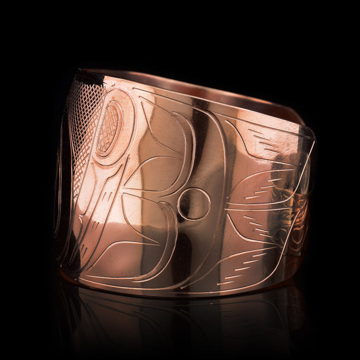 Large Wide 1.5" Copper Eagle Bracelet Cuff - Artina's Jewellery