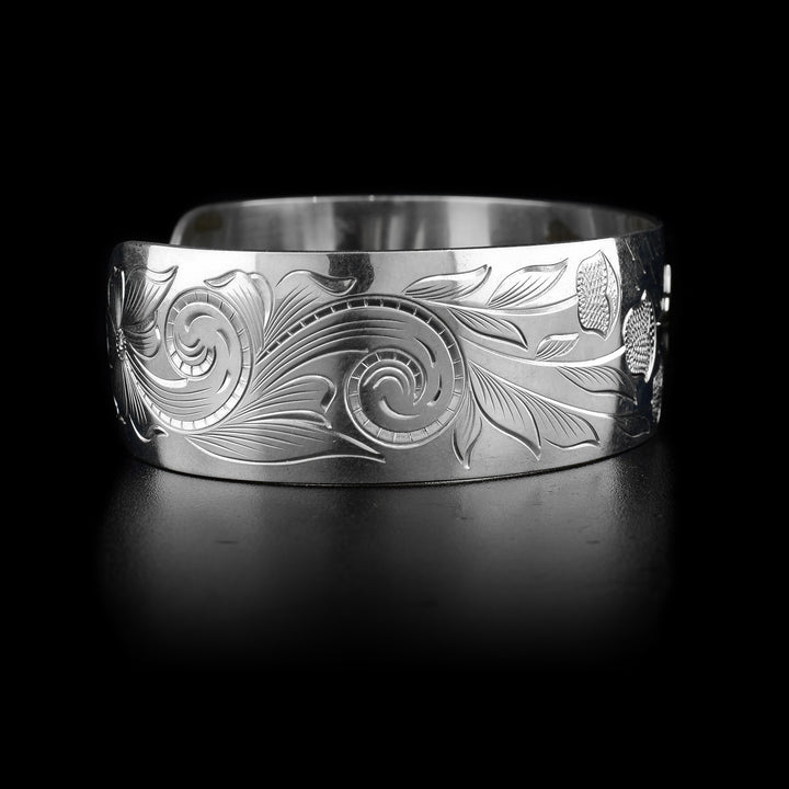 Silver and Gold 3/4" Hummingbird Cuff Bracelet - Artina's Jewellery