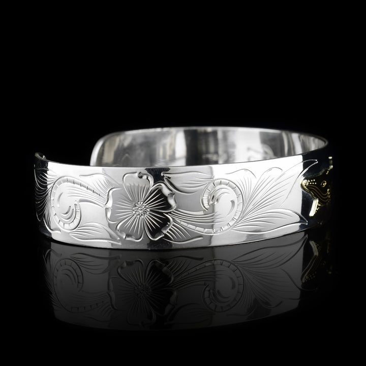 1/2" Silver and Gold Whale Cuff Bracelet - Artina's Jewellery