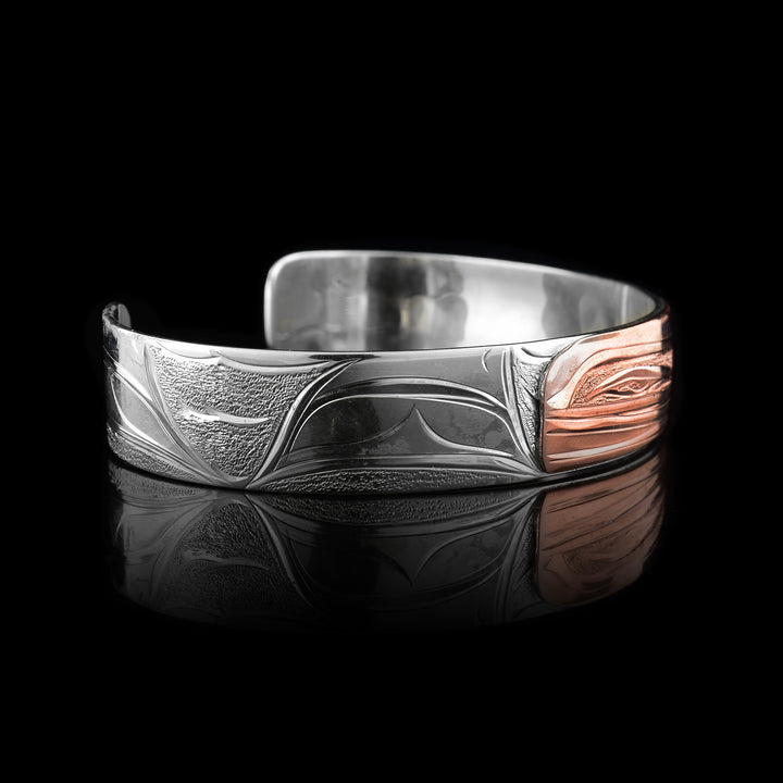 Sterling Silver and Copper 1/2" Orca Bracelet - Artina's Jewellery
