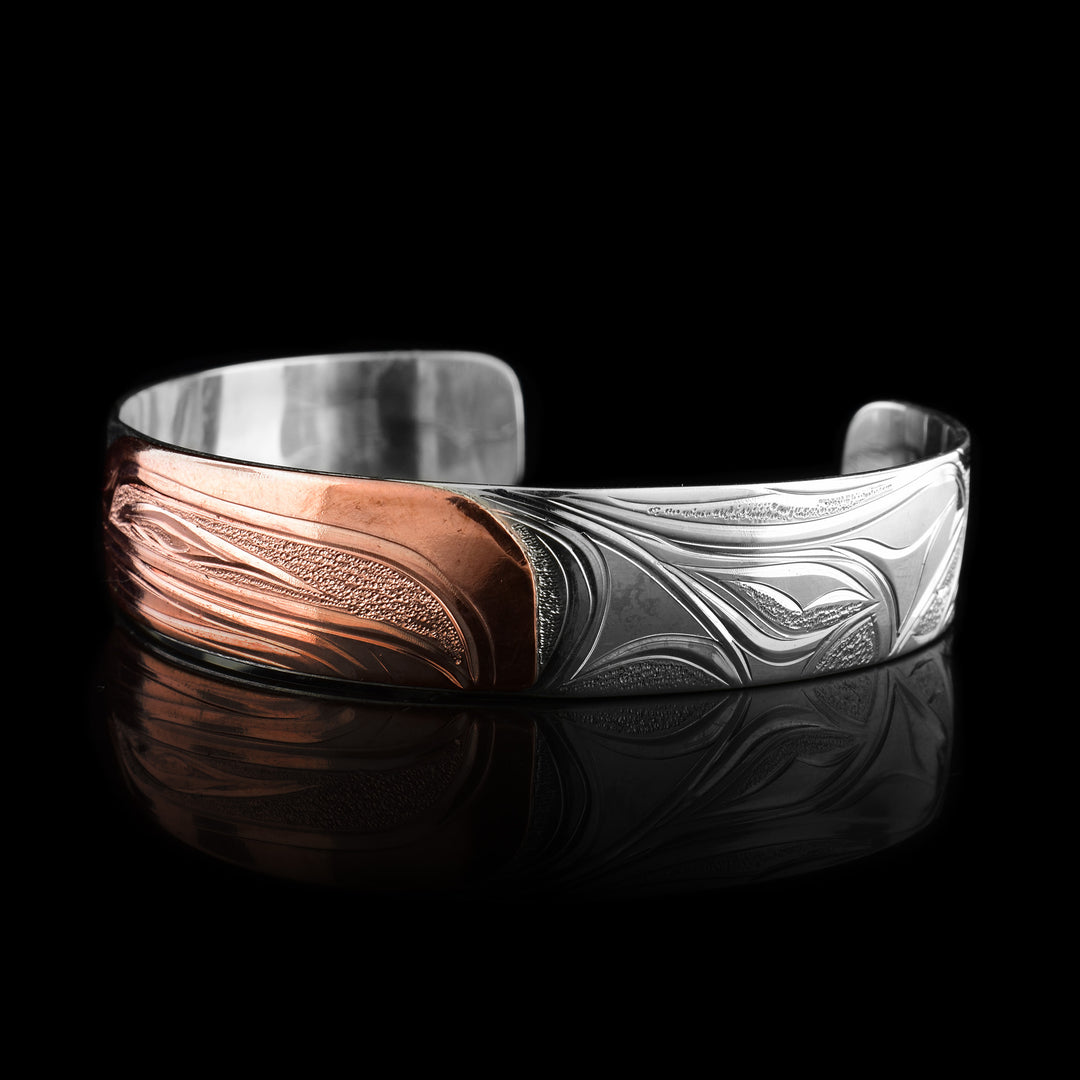 Sterling Silver and Copper 1/2" Orca Bracelet - Artina's Jewellery