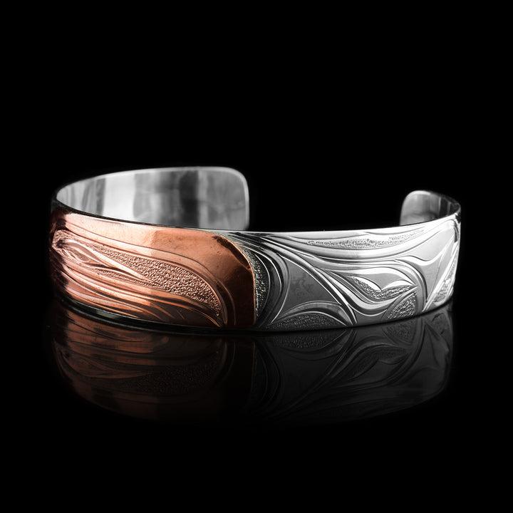 Sterling Silver and Copper 1/2" Orca Bracelet - Artina's Jewellery