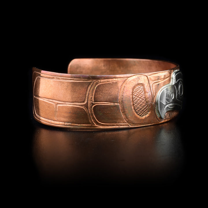 Copper and Silver 3/4" Raven Cuff Bracelet - Artina's Jewellery