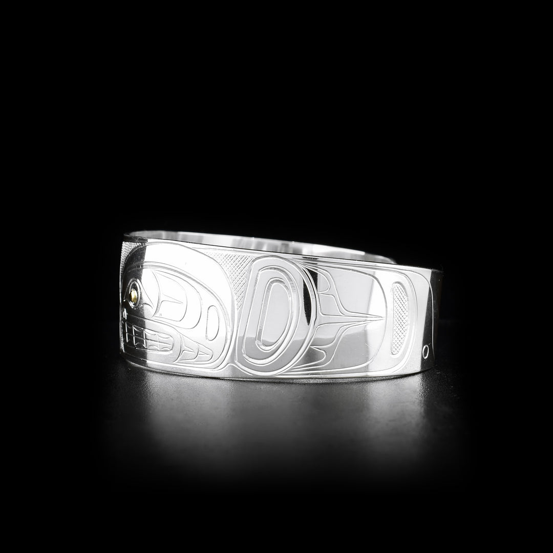 Eagle and Orca 3/4" Silver and Gold Bracelet - Artina's Jewellery