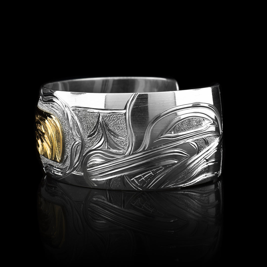 Every Child Matters 1" Baby with Mother Wolf Bracelet Silver and Gold - Artina's Jewellery