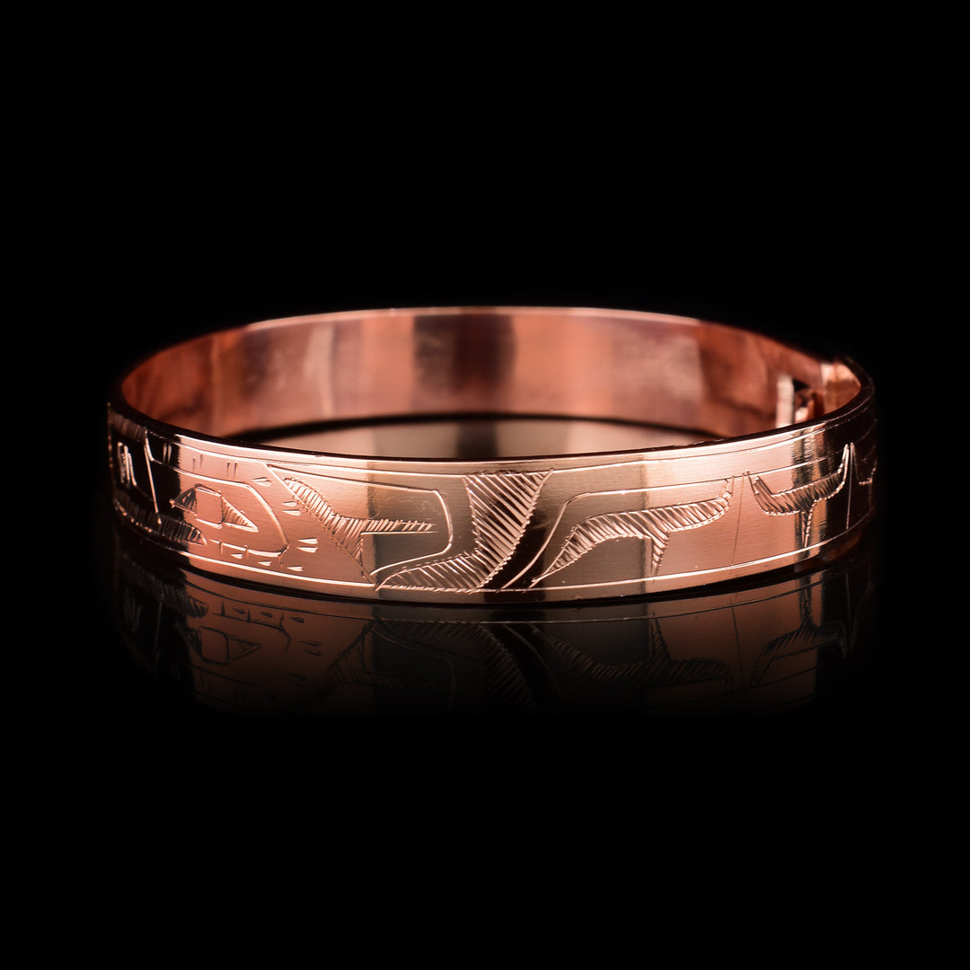 Eagle and Orca 3/8" Copper Bangle Bracelet - Artina's Jewellery