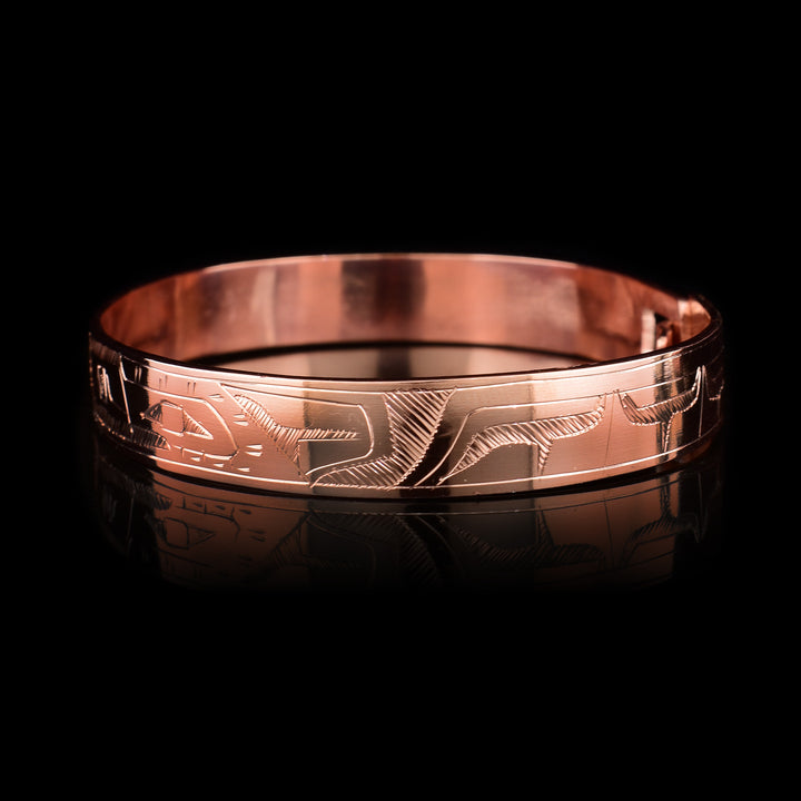 Eagle and Orca 3/8" Copper Bangle Bracelet - Artina's Jewellery