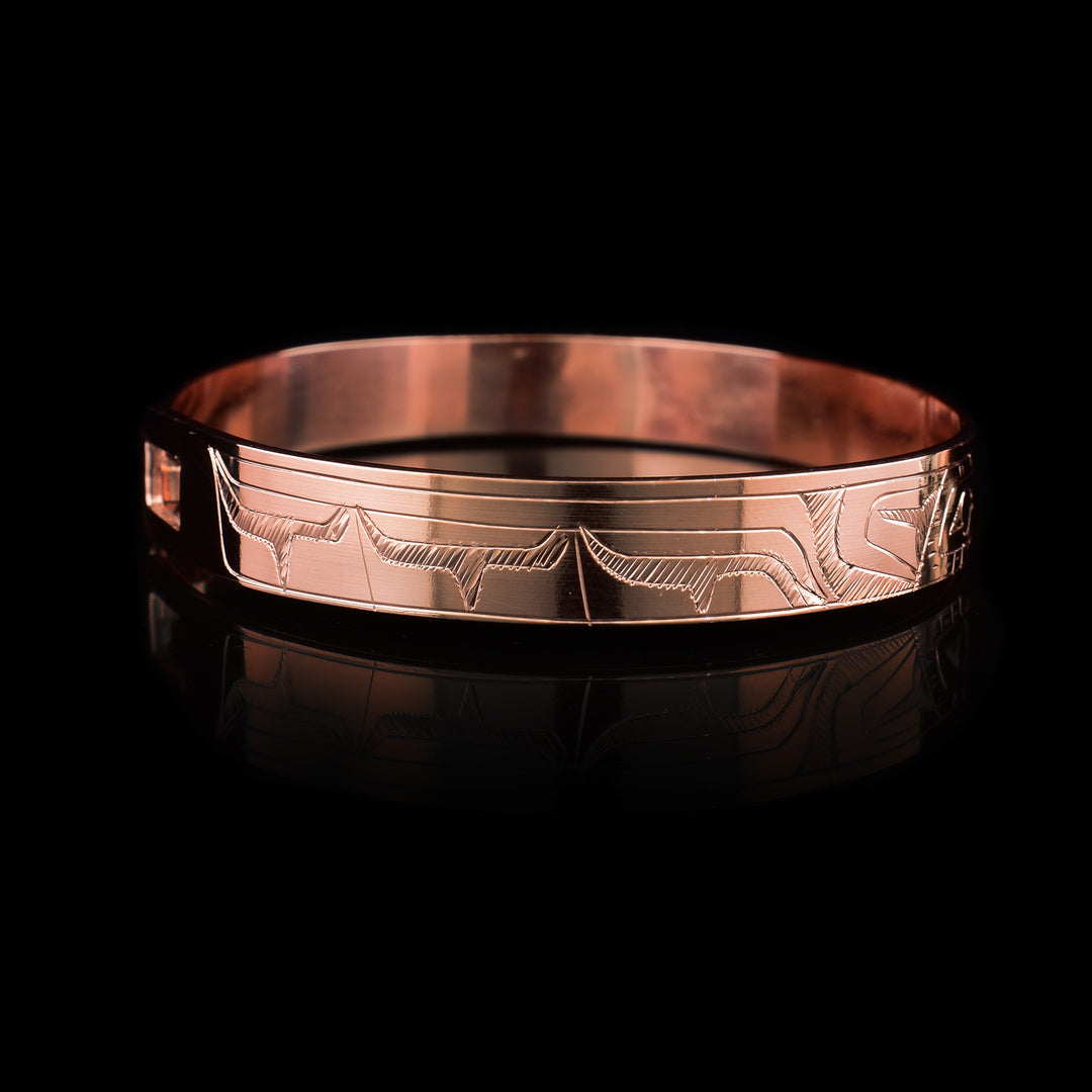 Raven and Eagle Copper Bangle Bracelet 3/8" - Artina's Jewellery