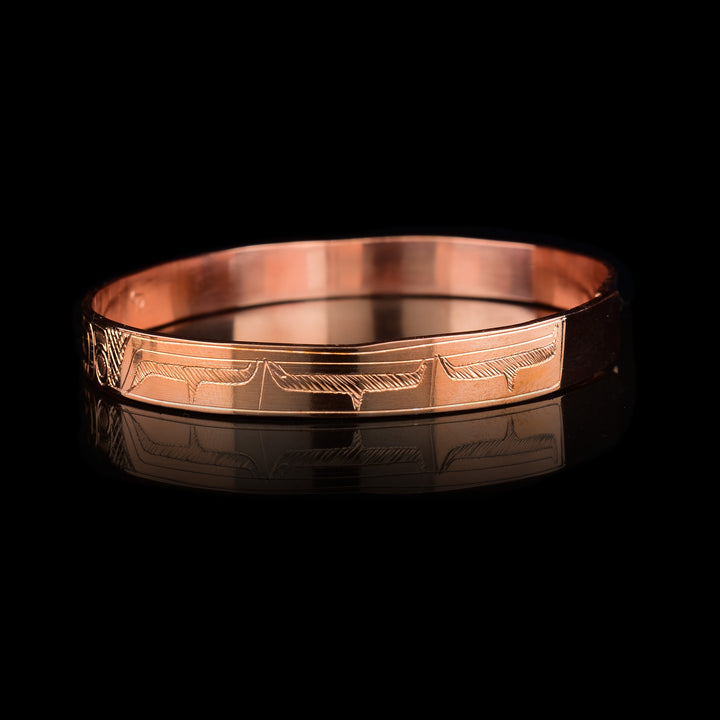 Copper Bangle 3/8" Hummingbird and Wolf Bracelet - Artina's Jewellery