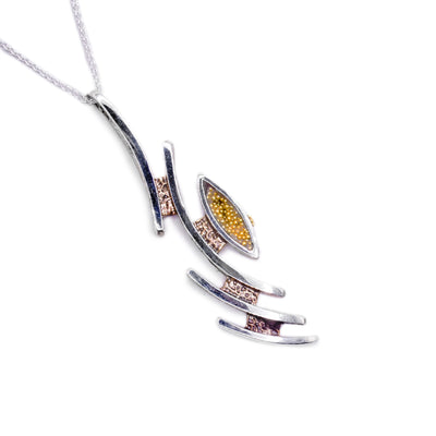Oxidized Yellow Elipse Pendant - Artina's Jewellery