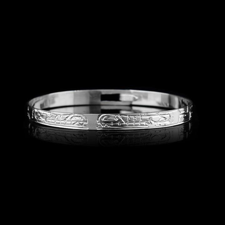 3/16" Sterling Silver Double Wolf Bracelet