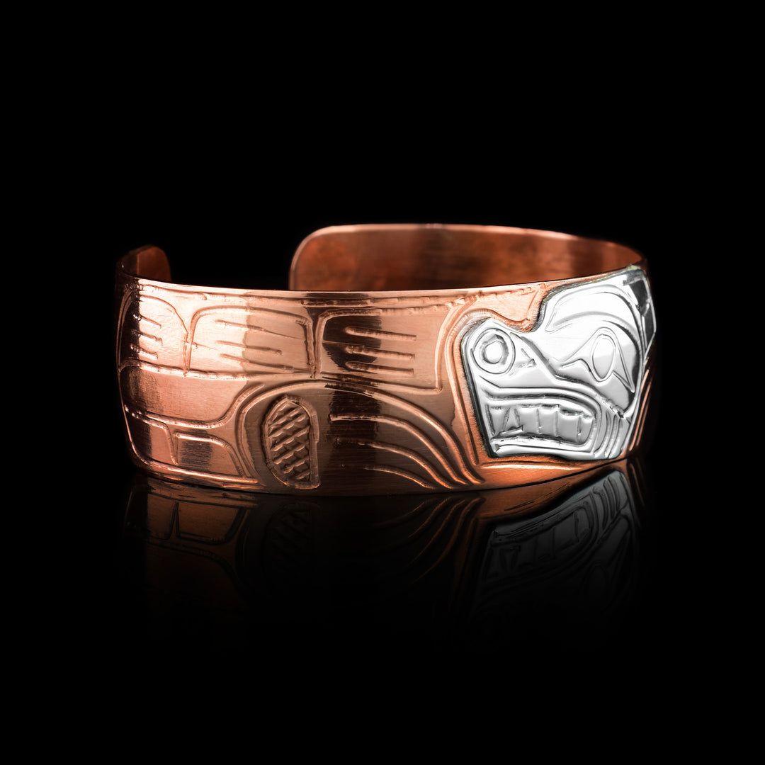 3/4" Copper and Sterling Silver Bear Cuff