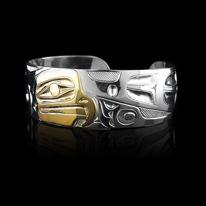 3/4" Silver and Gold Eagle Cuff Bracelet