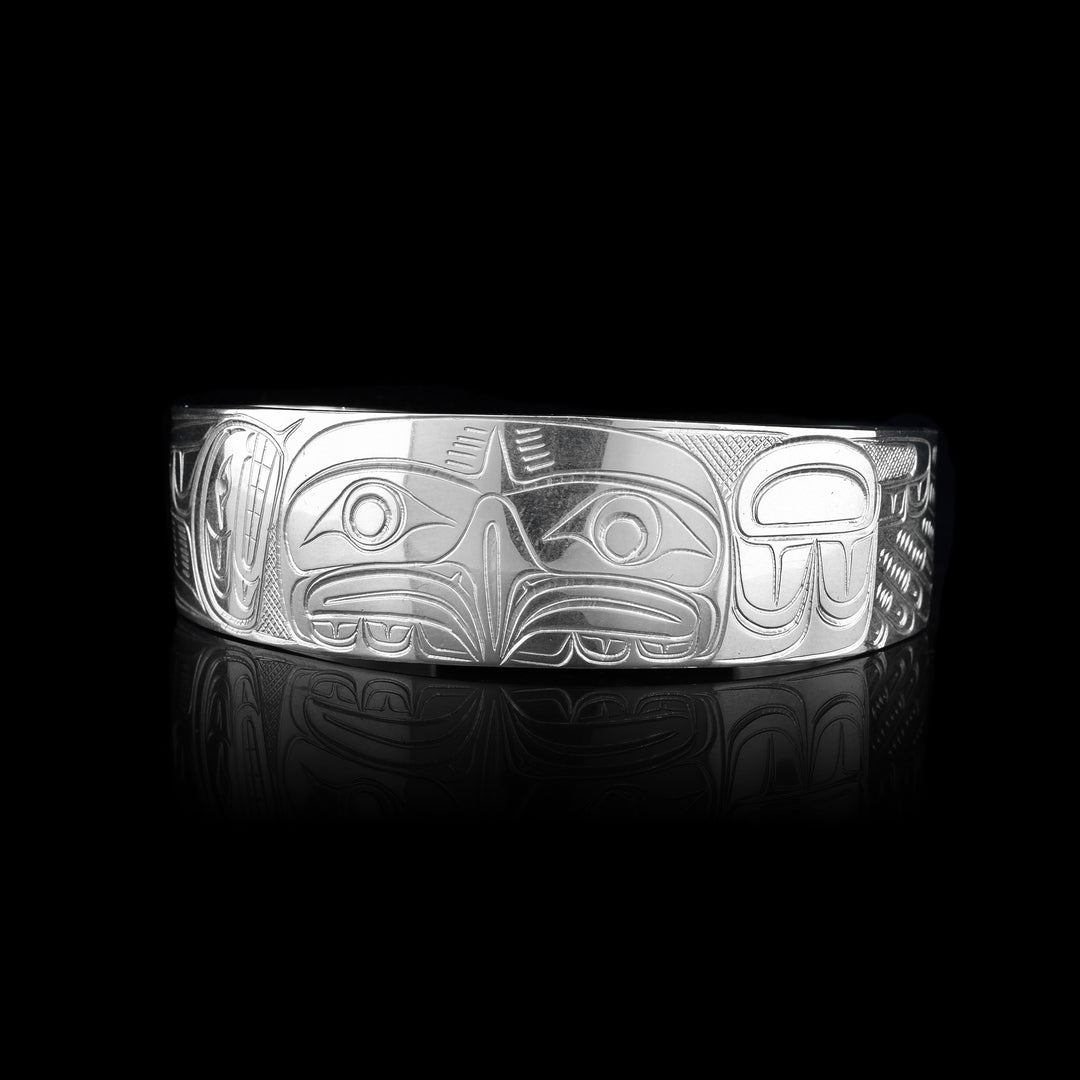 3/4" Sterling Silver Front Facing Eagle Cuff Bracelet