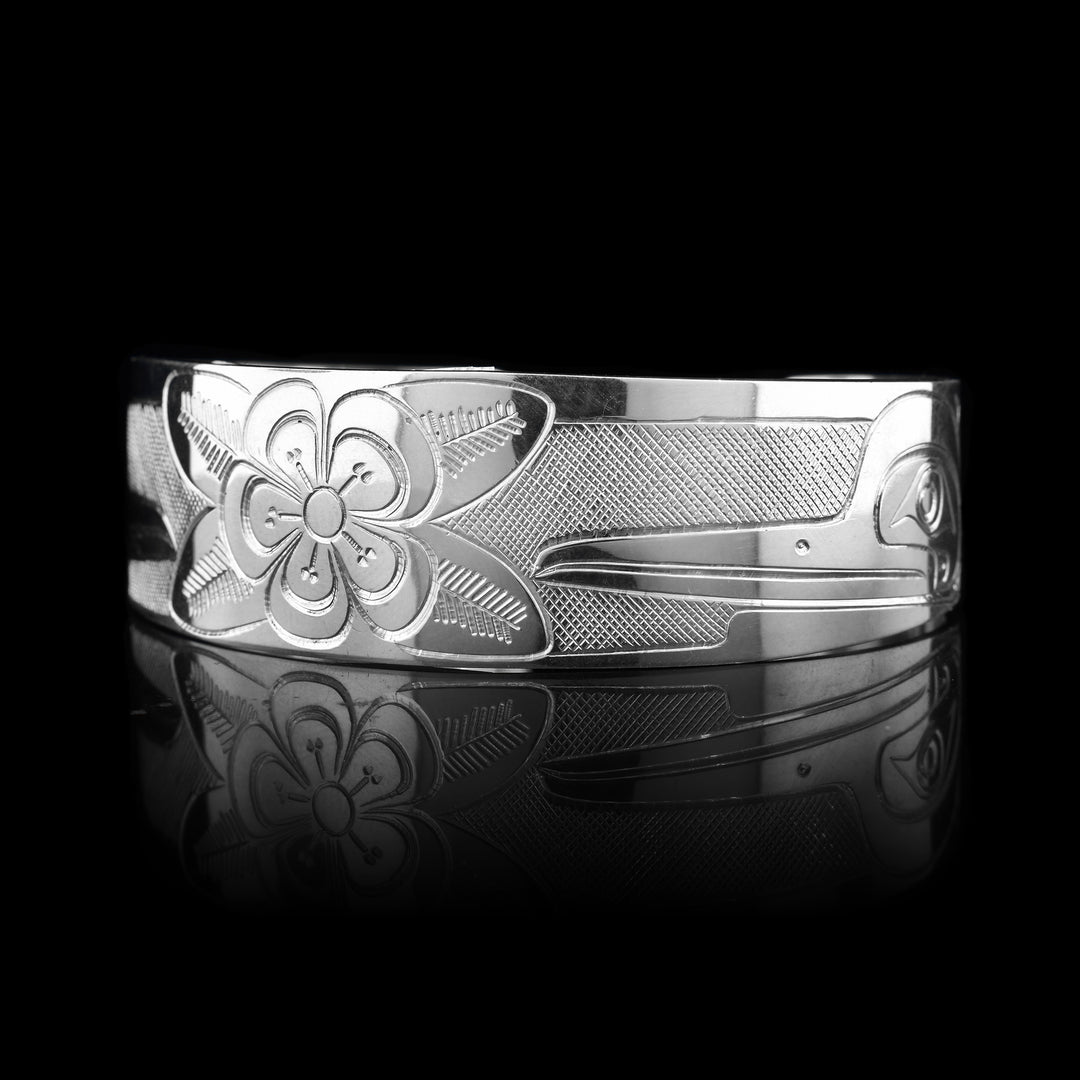 3/4" Sterling Silver Hummingbird Cuff Bracelet