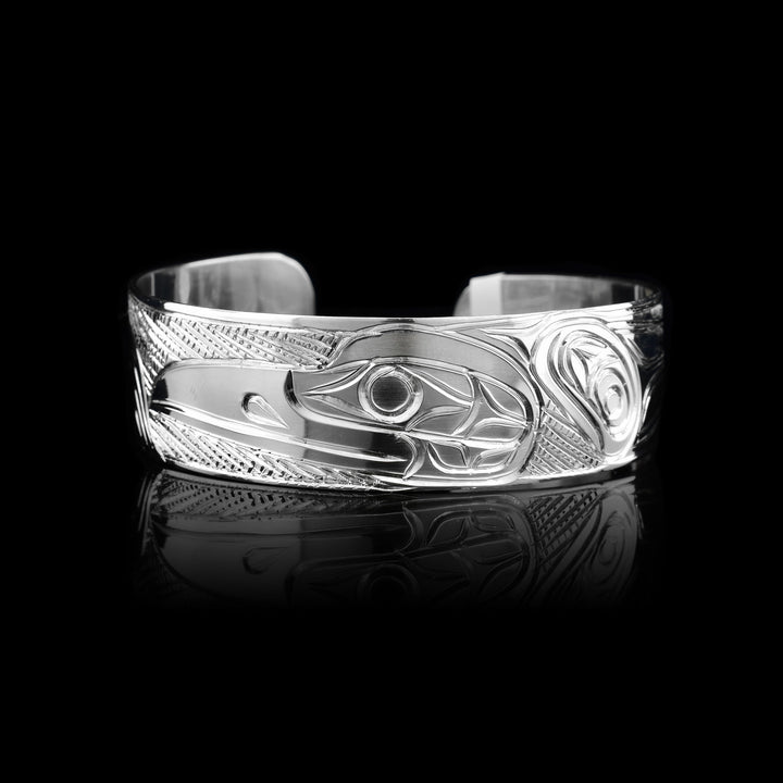 3/4" Sterling Silver Raven Cuff Bracelet