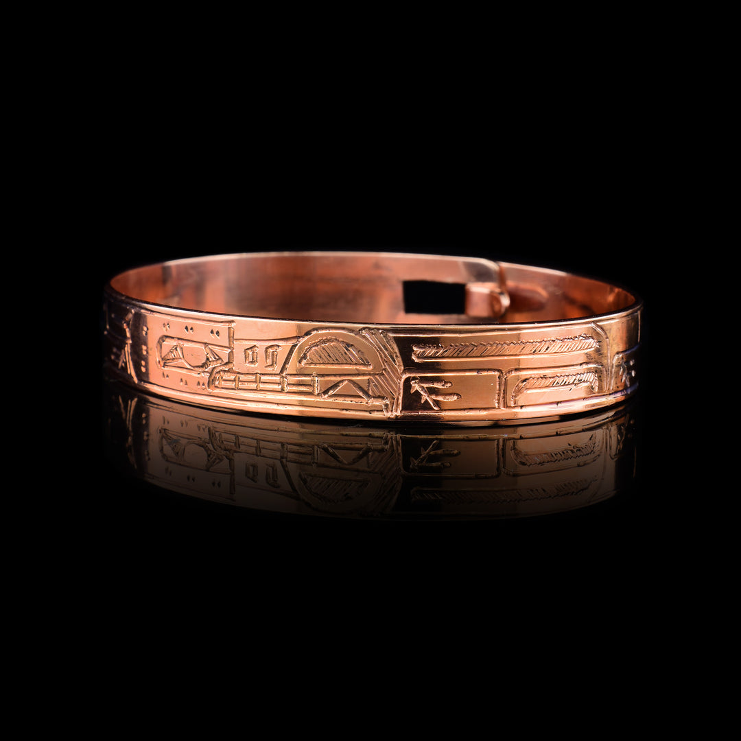 3/8" Copper Wolf Clasp Bracelet