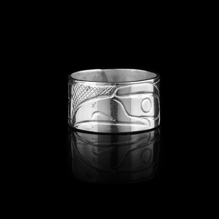 3/8" Raven Sterling Silver Ring