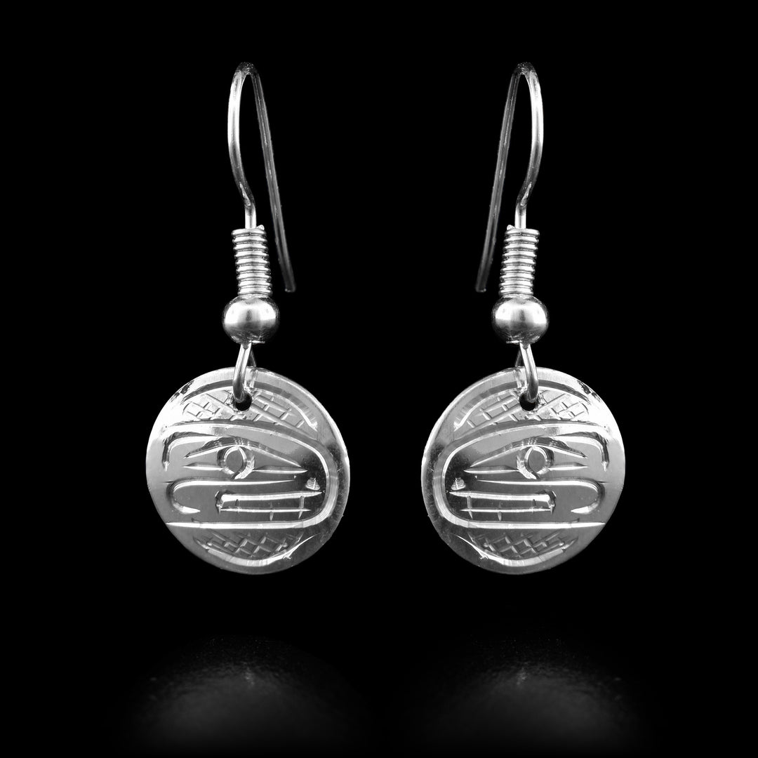 3/8" Sterling Silver Orca Earrings