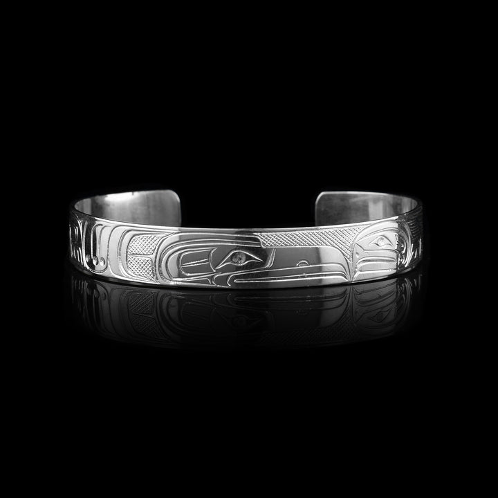 3/8 Sterling Silver Raven Cuff Bracelet