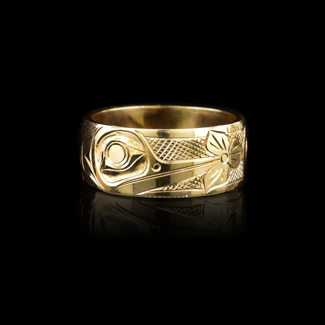 5/16" Hummingbird Gold Band Ring