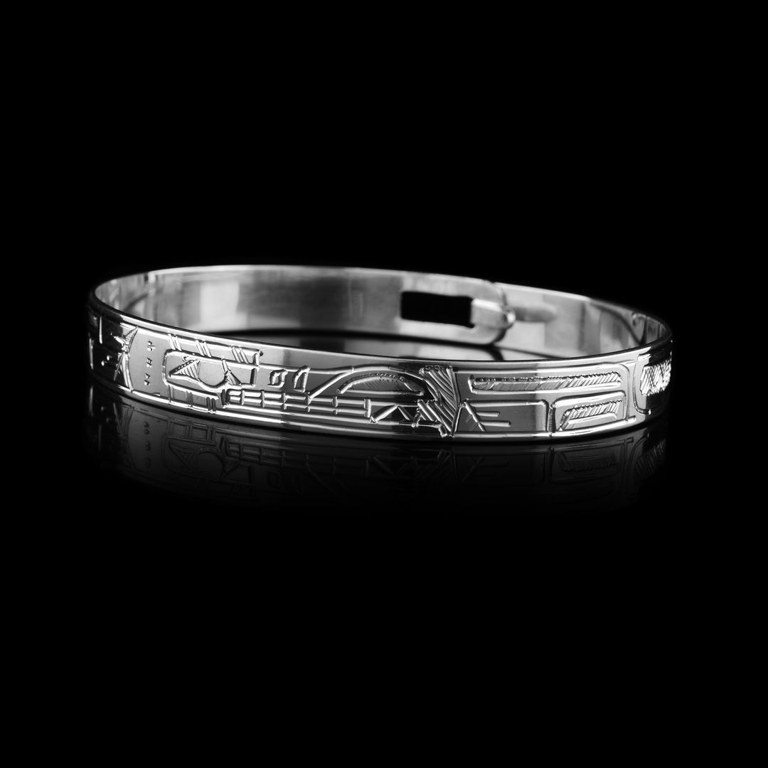 Sterling silver 5/16" Wolf Clasp Bracelet