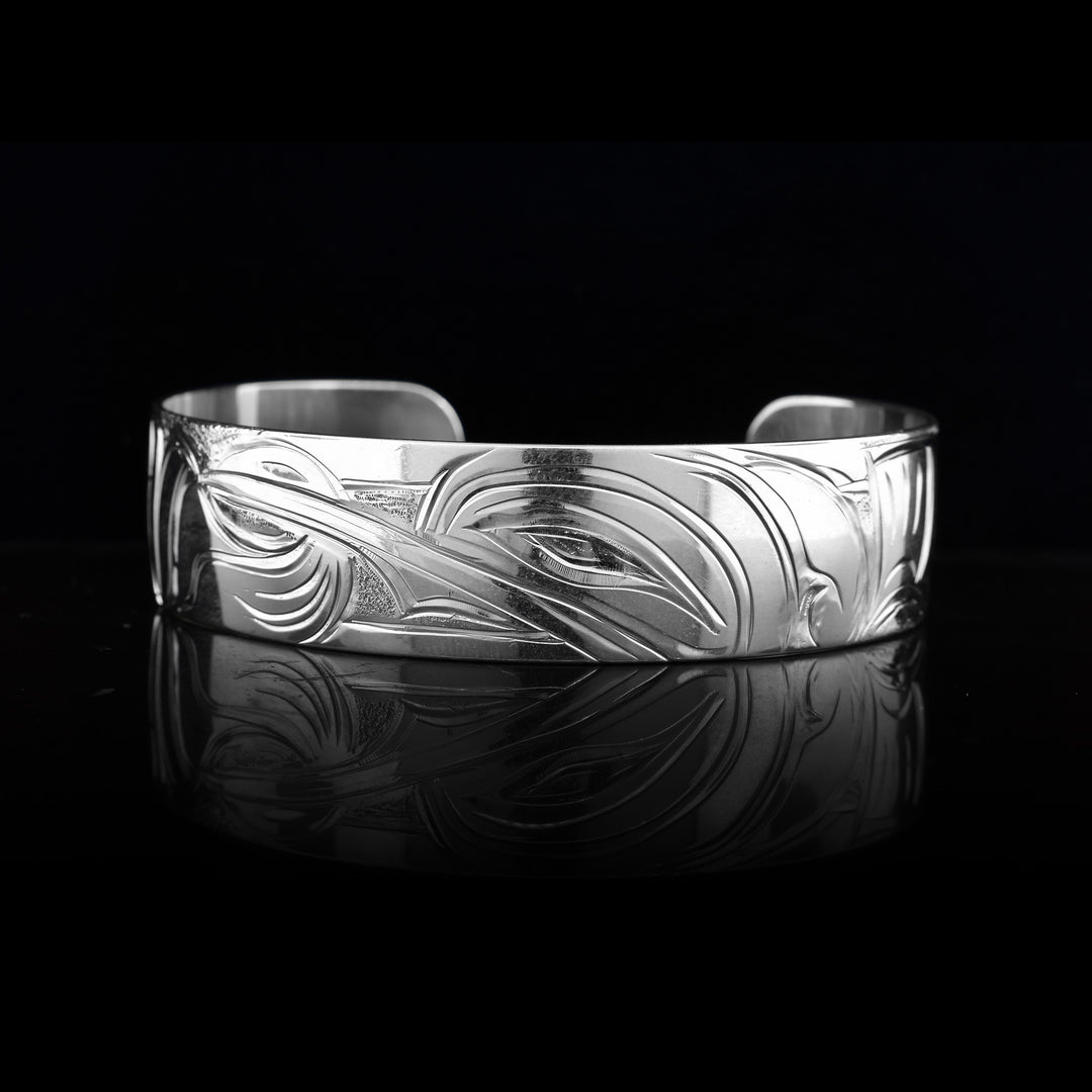 5/8" Sterling Silver Hummingbird Moon Cuff
