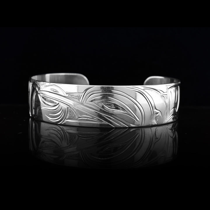 5/8" Sterling Silver Hummingbird Moon Cuff