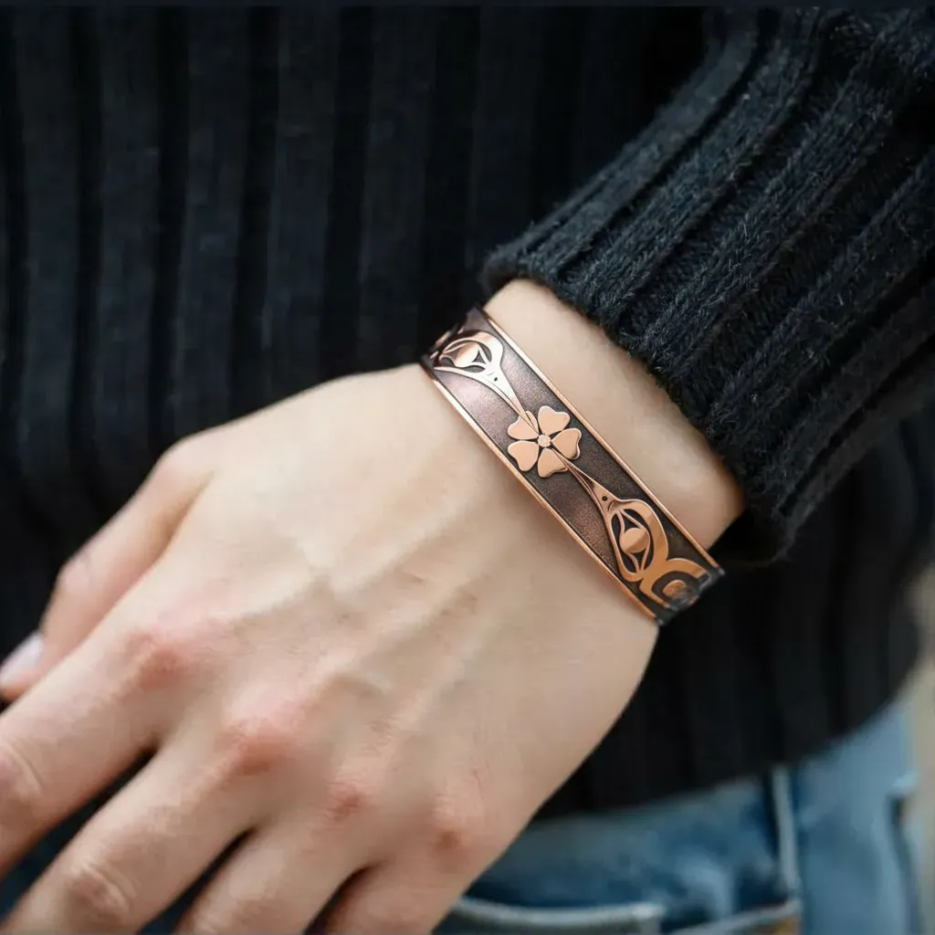 1/2" Copper Hummingbird Cuff - Artina's Jewellery