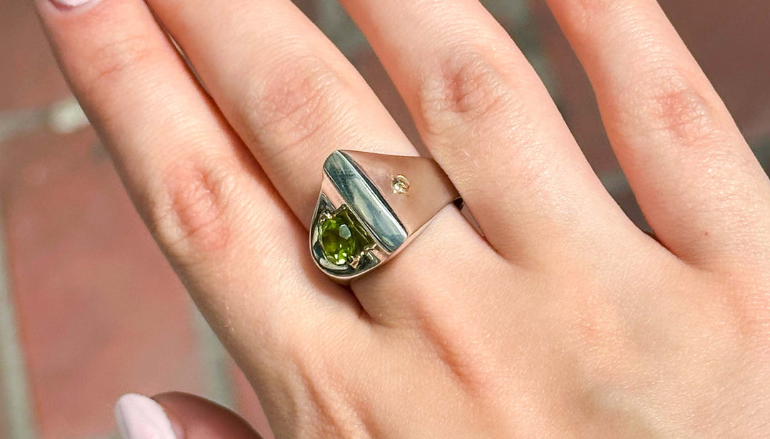 Ring on model's hand.