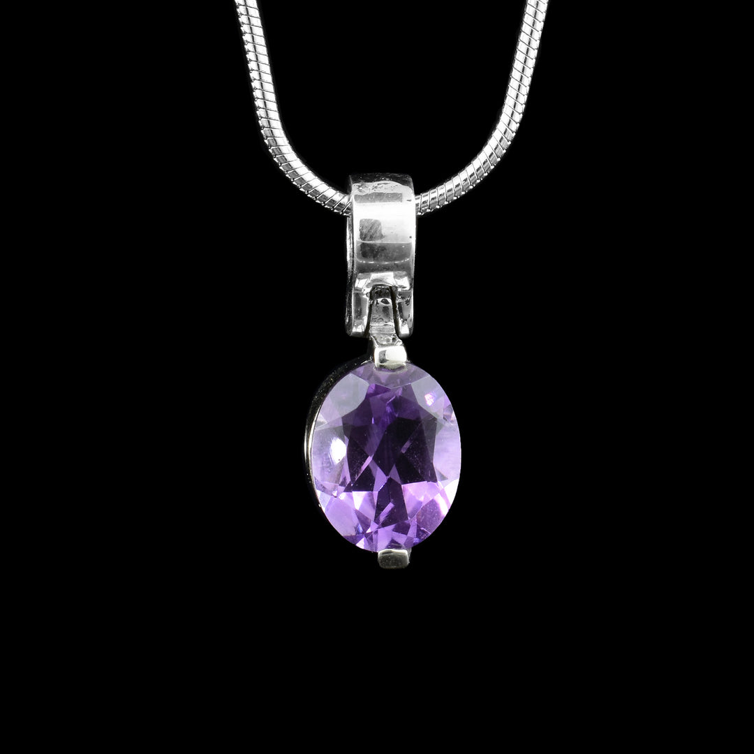 Amethyst and Sterling Silver Pendant