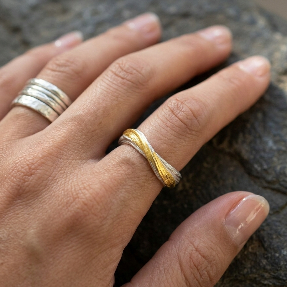 Wavy Keum-Boo Ring - Artina's Jewellery