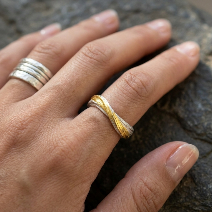 Wavy Keum-Boo Ring - Artina's Jewellery