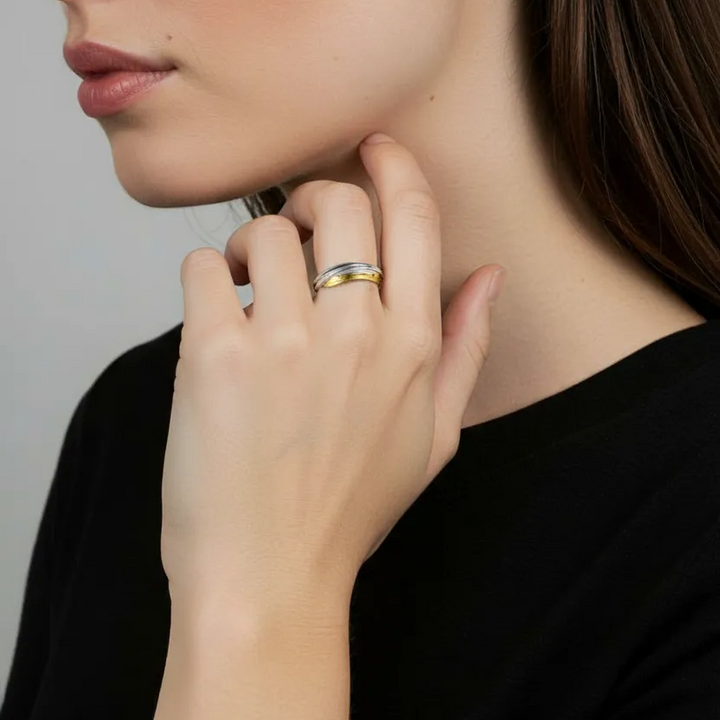 Keum-Boo Silver & Gold Ring - Artina's Jewellery