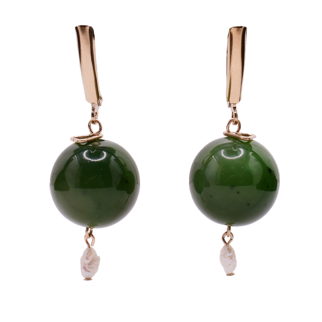 Jade ball stud earrings store
