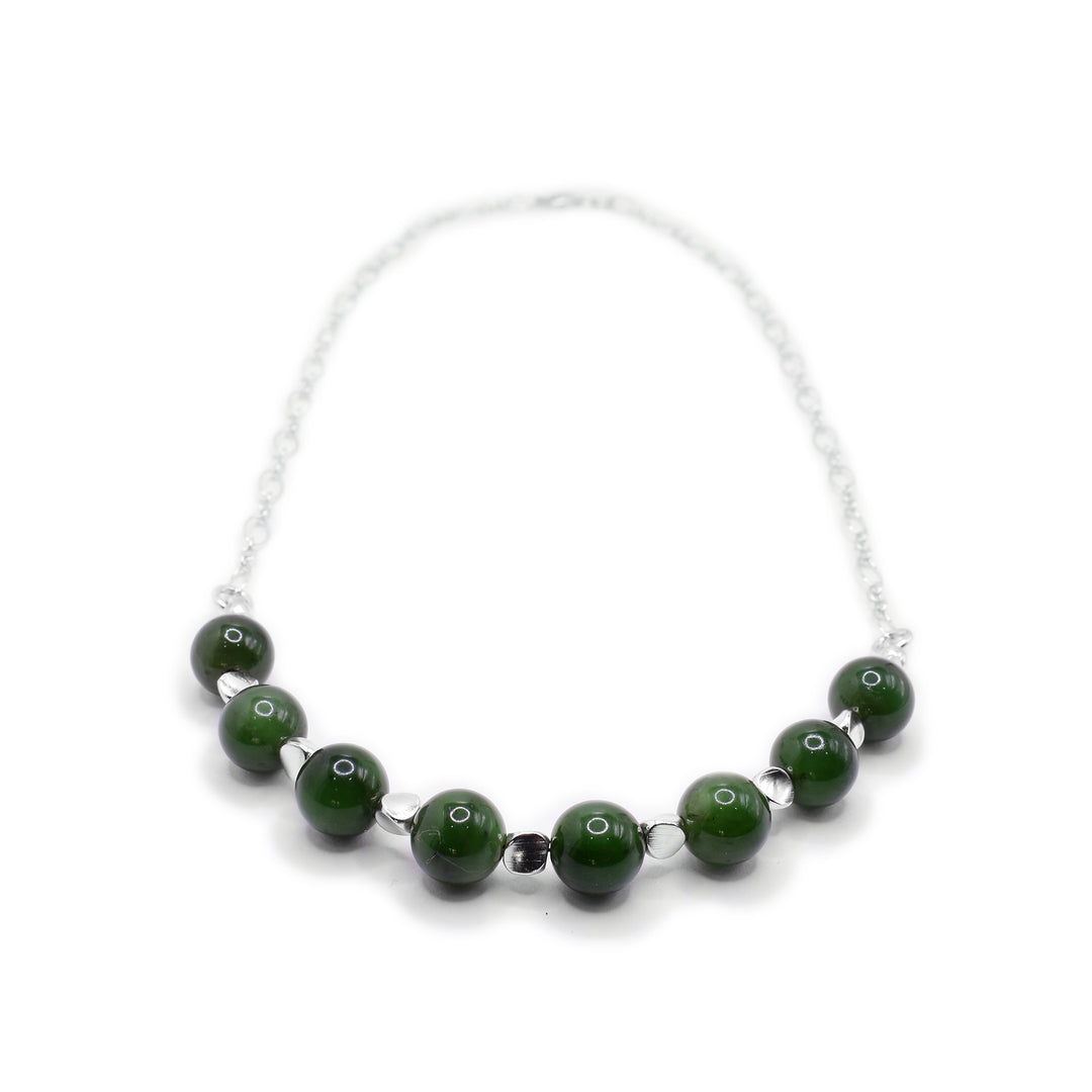 Jade and silver necklace on sale