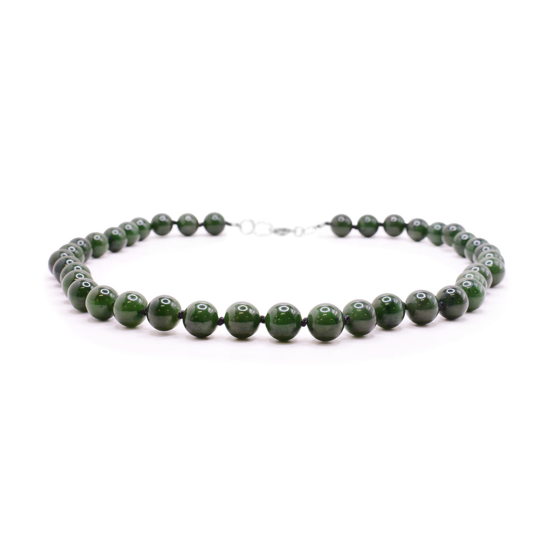 BC Jade 10mm Beaded Necklace
