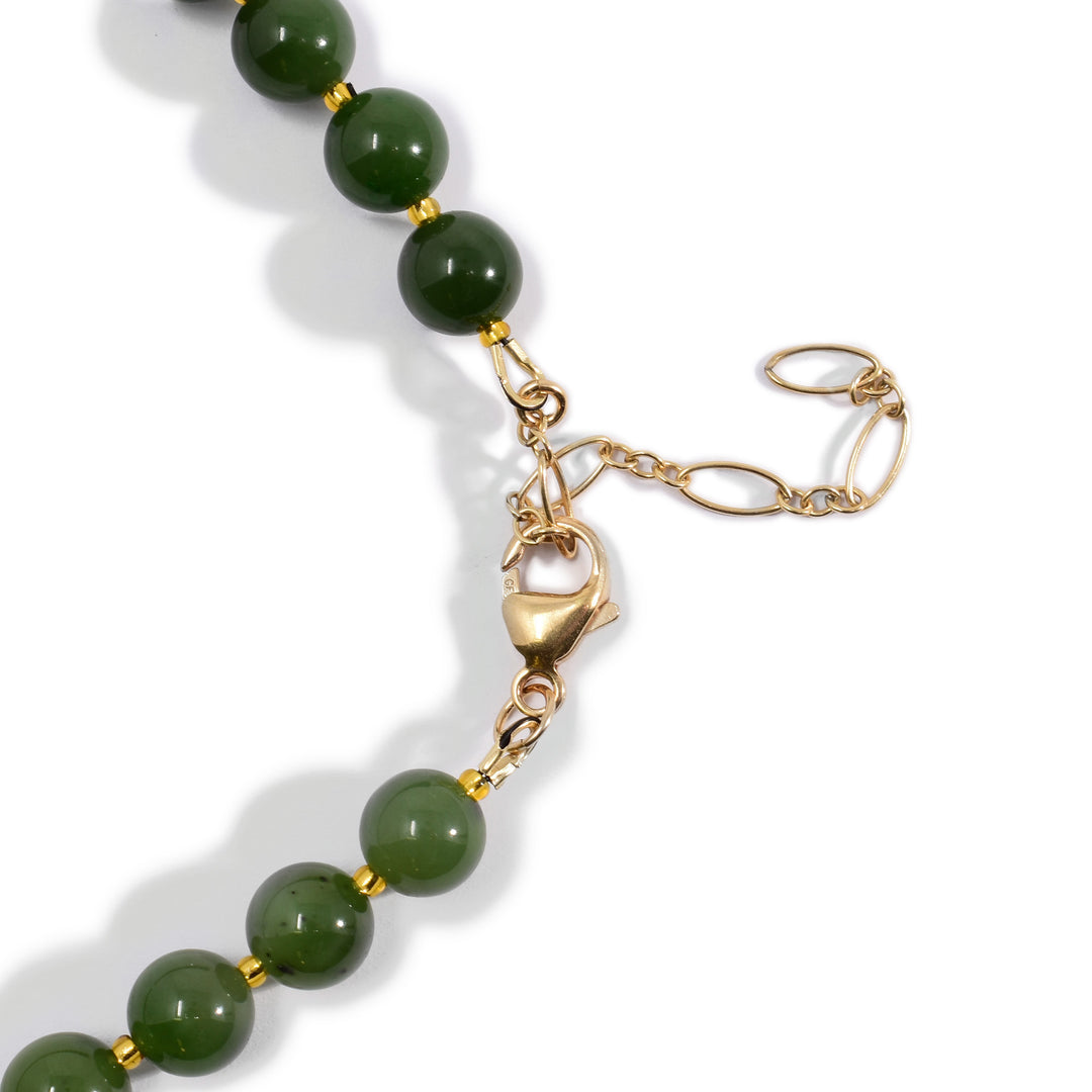 Image of back of necklace showing gold-fill extender.