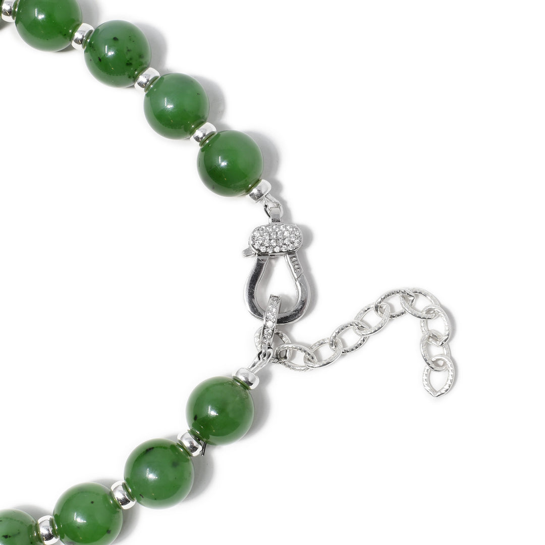 Big sterling silver lobster clasp with cubic zirconia and chain extension.