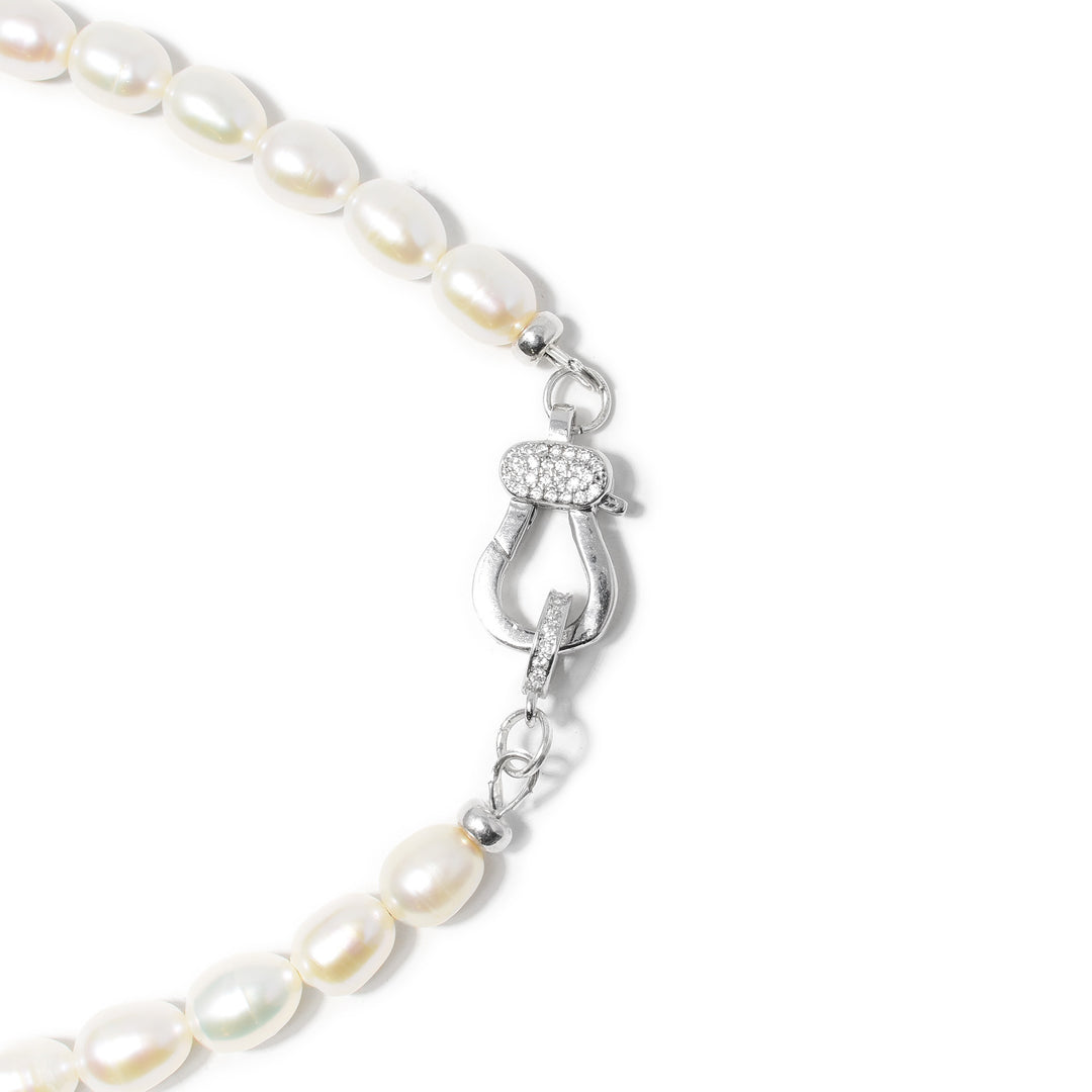 Big sterling silver lobster clasp with cubic zirconia.