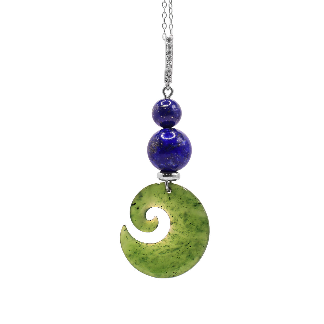 BC Jade Wave with Lapis Pendant