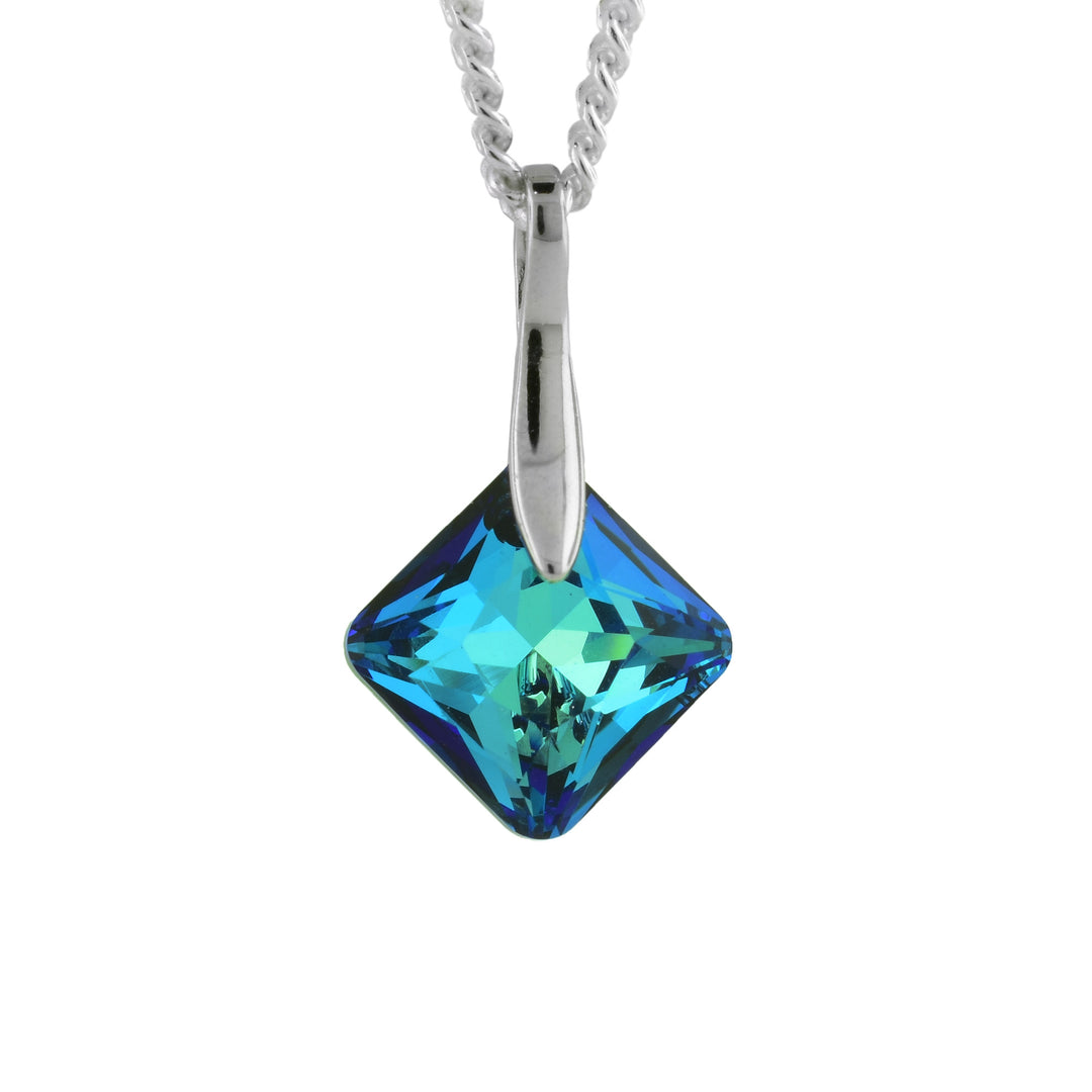  Blue diamond-shaped Crystal Pendant 
