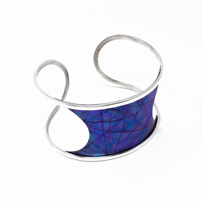 Blue Titanium Hourglass Bracelet